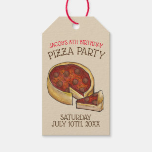 Deep Dish Pepperoni Pizza Pie Birthday Party Geschenkanhänger