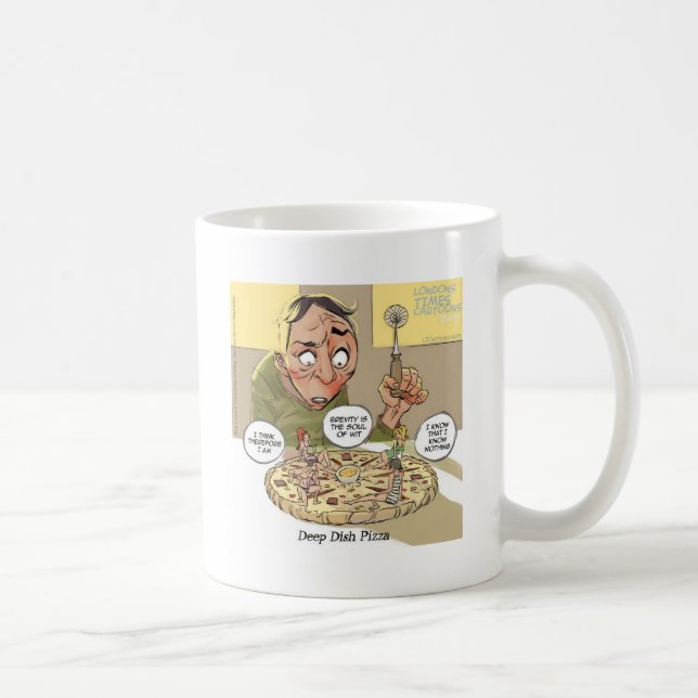 Deep Dish Pizza Funny Philosophische Kaffeetasse (Rechts)