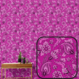 Deep Dusky Pink Floral Paisley Elegant Tapete