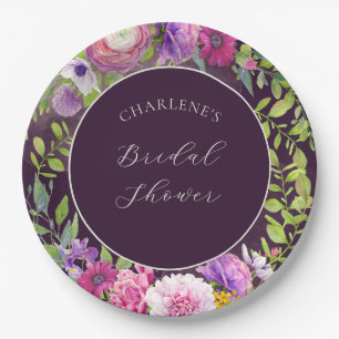 Deep Eggplant Dream Brautparty Paper Plate Pappteller