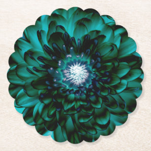 Deep Emerald Blume Paper Untersetzer
