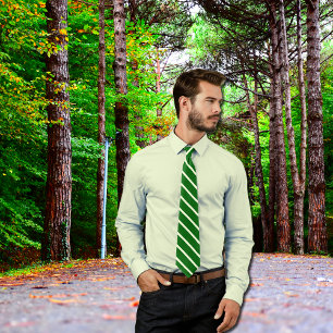 Deep Emerald&Ivory - diagonale Streifen Krawatte