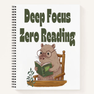 Deep Focus Zero Lecture Carnet Capybara Drôle