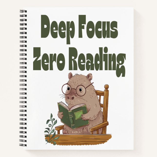 Deep Focus Zero Lecture Carnet Capybara | Drôle (Devant)