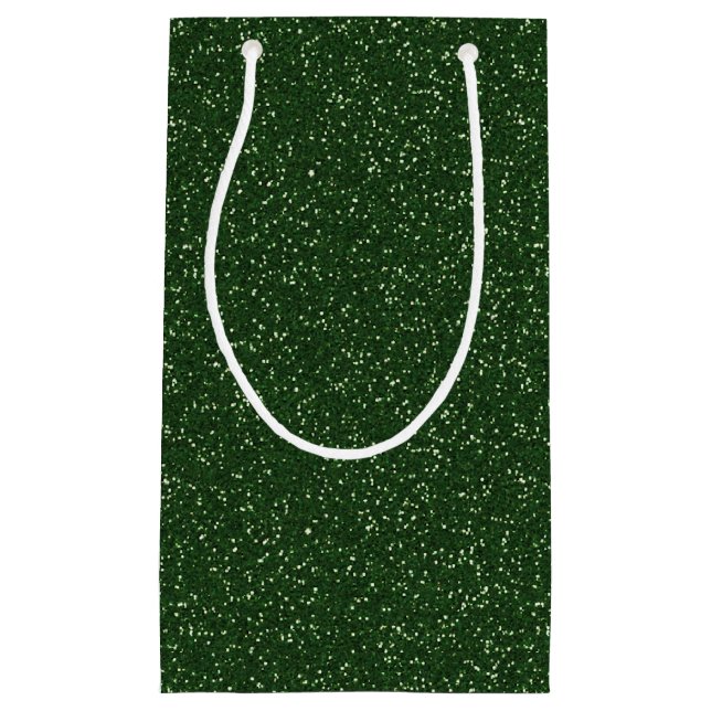 Deep Forest Green Sparkle Glitzer Geschenktasche Kleine Geschenktüte (Vorderseite)