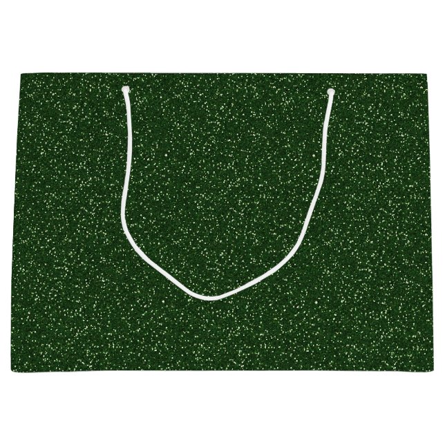 Deep Forest Green Sparkle Glitzer Große Geschenkta Geschenktüte (Vorderseite)
