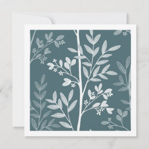 Deep Forest Mist Fine Florale Silhouette Art Karte