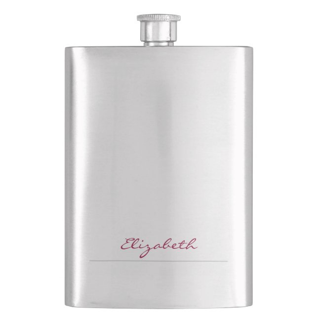 * Deep Fuchsia Signature Personalisiert Flachmann (Vorderseite)