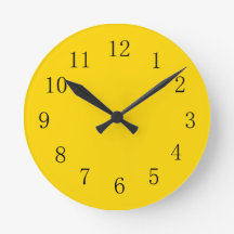 Deep Golden Yellow Kitchen Wall Clock