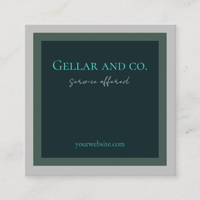 Deep Green Business Card Quadratische Visitenkarte (Vorderseite)