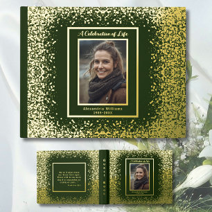 Deep Green Real Foil Funerbitale Gast Book Sparkon Gästebuch