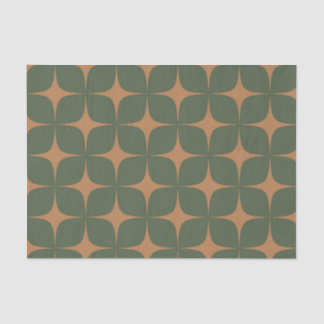 Deep Green Terracotta Mitte Jahrhundert Modern Boh Seidenpapier