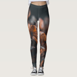 Deep Hazy Orange Hydrangea Leggings