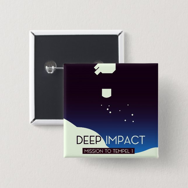 Deep Impact Weltraumkunst Button (Vorne & Hinten)