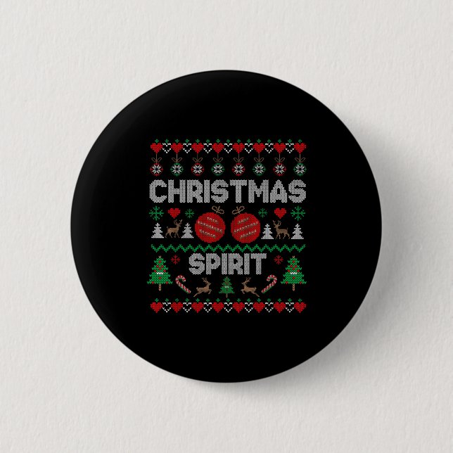 Deep In Christmas Srit Couples Matching Ugly Sweat Button (Vorderseite)