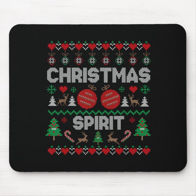Deep In Christmas Srit Couples Matching Ugly Sweat Mousepad (Vorne)
