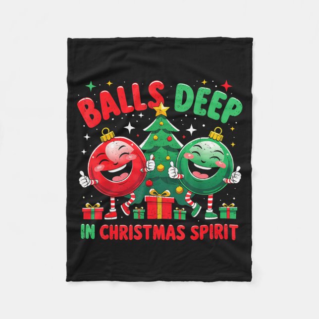 Deep In Christmas Srit Funny Ornament  Fleecedecke (Vorderseite)