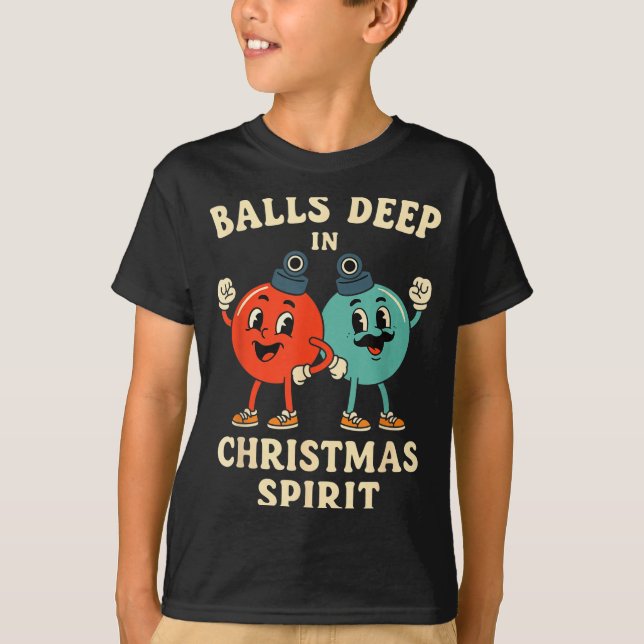 Deep In Christmas Srit Funny Retro Holiday Humor  T-Shirt (Vorderseite)