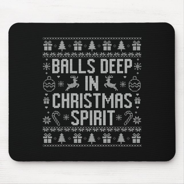 Deep In The Christmas Srit Couples Matching Ugly  Mousepad (Vorne)