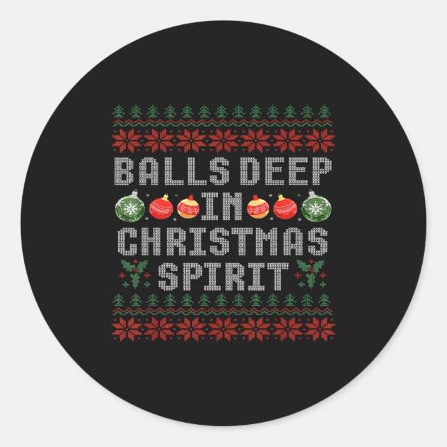 Deep In The Christmas Srit Matching Couples Ugly  Runder Aufkleber (Vorderseite)
