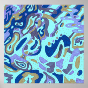 "Deep is the Ocean" Original Abstrakt Poster