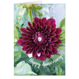 Deep Lila Dahlia Blume Jubiläumskarte