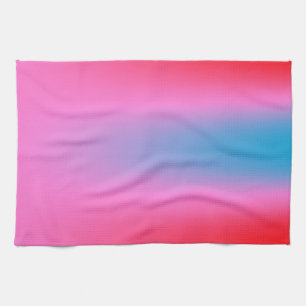 Deep Magenta Pink bis Rot & Blau Auric Ombre Geschirrtuch