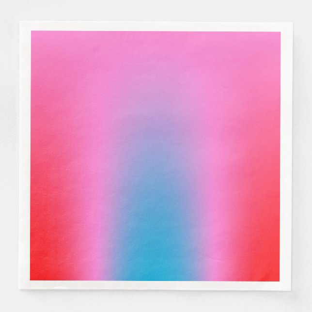 Deep Magenta Pink bis Rot & Blau Auric Ombre Serviette (Vorderseite)