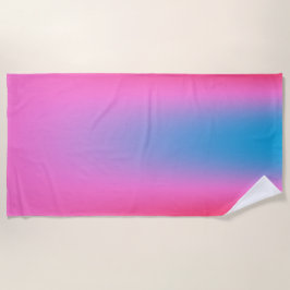 Deep Magenta Pink bis Rot & Blau Auric Ombre Strandtuch