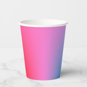 Deep Magenta Pink to Red & Blue Ombre Party Pappbecher