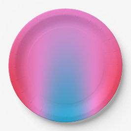 Deep Magenta Pink to Red & Blue Ombre Party Pappteller