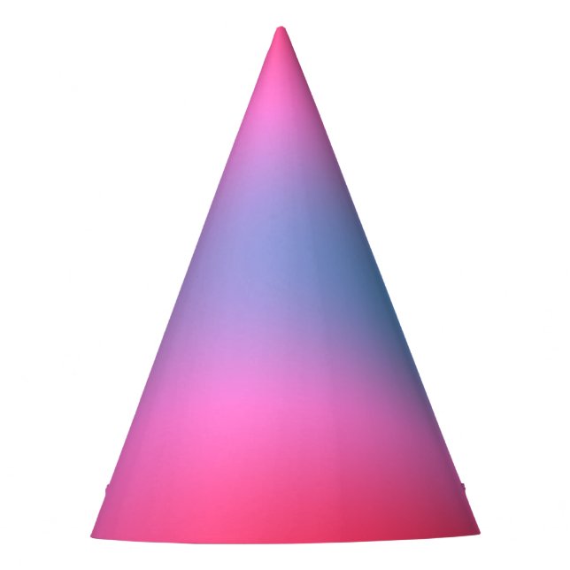 Deep Magenta Pink to Red & Blue Ombre Party Partyhütchen (Vorderseite)