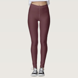 Deep Maroon Solid Color Leggings