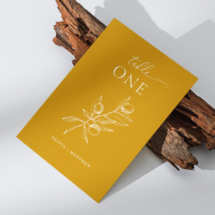 Deep Mustard Yellow Olive Wedding   Eleganter Fall Tischnummer