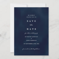 Deep Navy Blue Save the Date Einladung