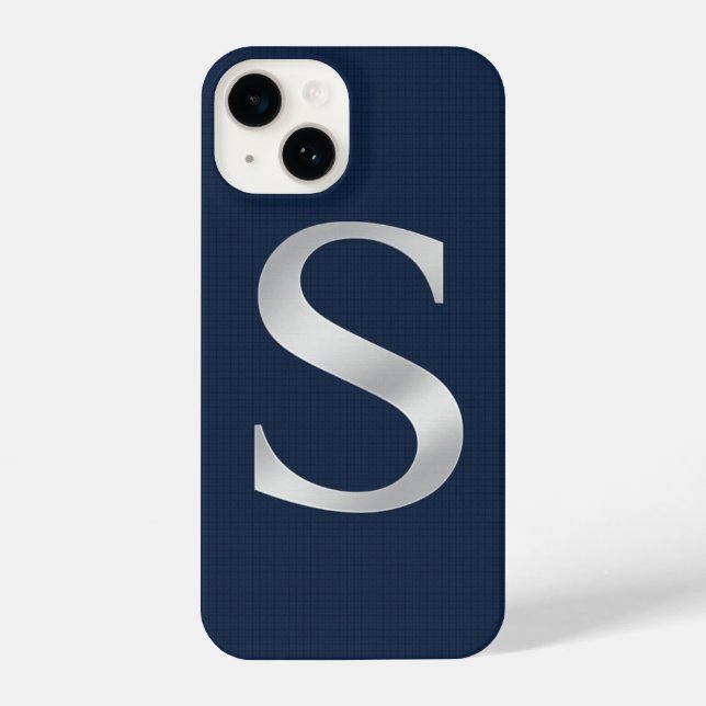 “Deep Navy Phone Cover with Center trendy iPhone 14 Hülle (Rückseite)