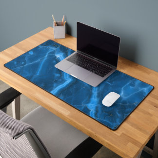 Deep Ocean Blue Agate Stone Abstract Large Office