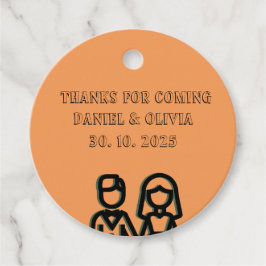 Deep Orange Wedding Geschenkanhänger