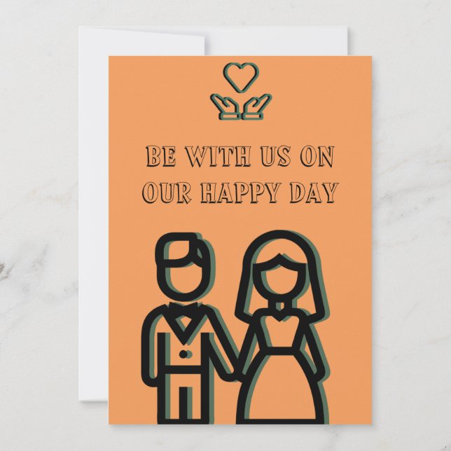 Deep Orange Wedding Save The Date (Rückseite)
