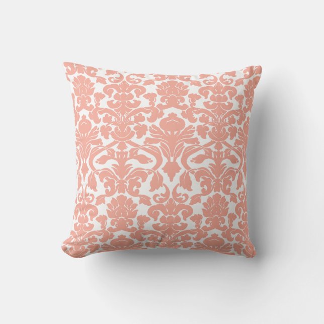Deep Peach Damask Kissen (Vorderseite)