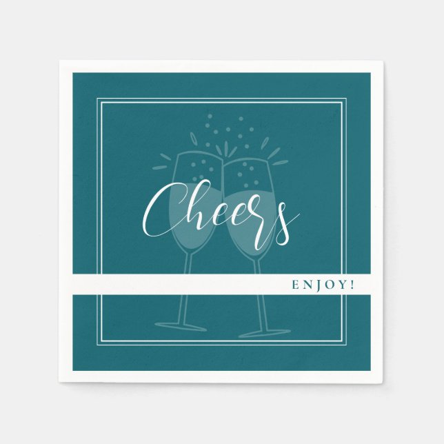 Deep Petrol Custom Party Napkins Serviette (Vorderseite)