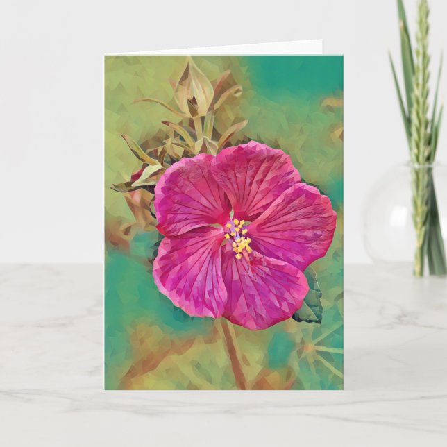 Deep Pink Blume Art Card Karte (Vorderseite)