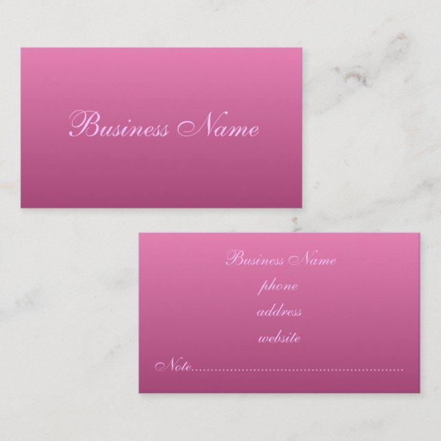 Deep Pink Business Cards Visitenkarte (Vorne/Hinten)