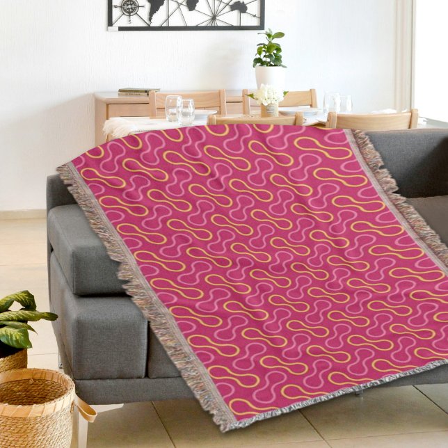 Deep Pink Double Bubble Pattern Throw Blanket Decke (Von Creator hochgeladen)