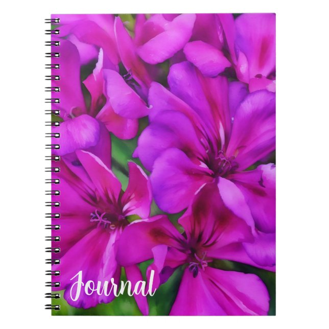 Deep Pink Floral Blume Art Journal Notizblock (Vorderseite)
