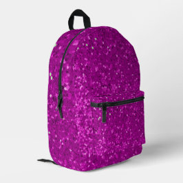 Deep Pink Glam Faux Glitter Pattern Bedruckter Rucksack