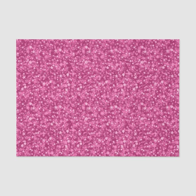 Deep Pink Imitate Glitzer & Glitzern Muster Seidenpapier (Vorderseite)