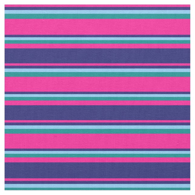 Deep Pink, Midnight Blue, Light Sky Blue & Cycle Stoff (Nahaufnahme)