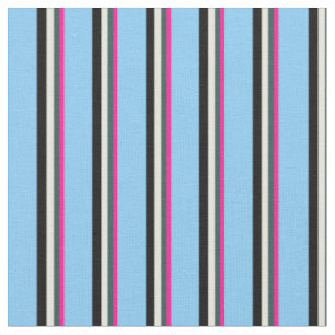Deep Pink, Slate Gray, Beige, Black & Sky Blue Stoff