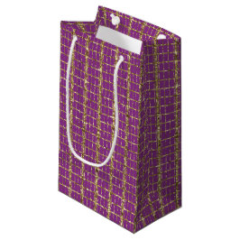 Deep Pink und Gold Streifen Geschenktasche Kleine Geschenktüte
